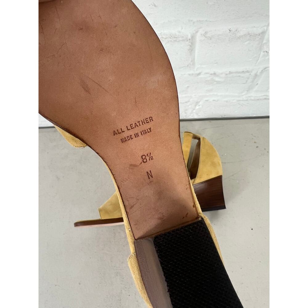 Yves Saint Laurent Womens Suede Block Heel Open Toe Ankle Strap Sandals Size 8.5 - Picture 4 of 6